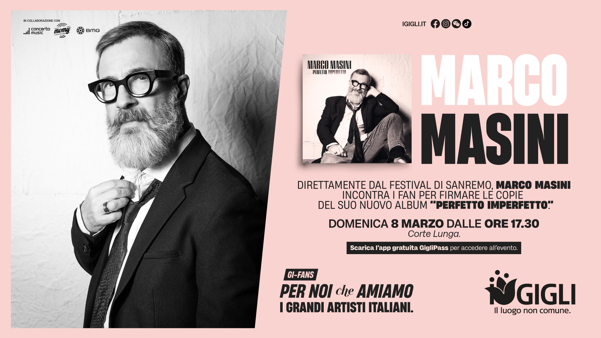 Marco Masini incontra i fan a I Gigli
