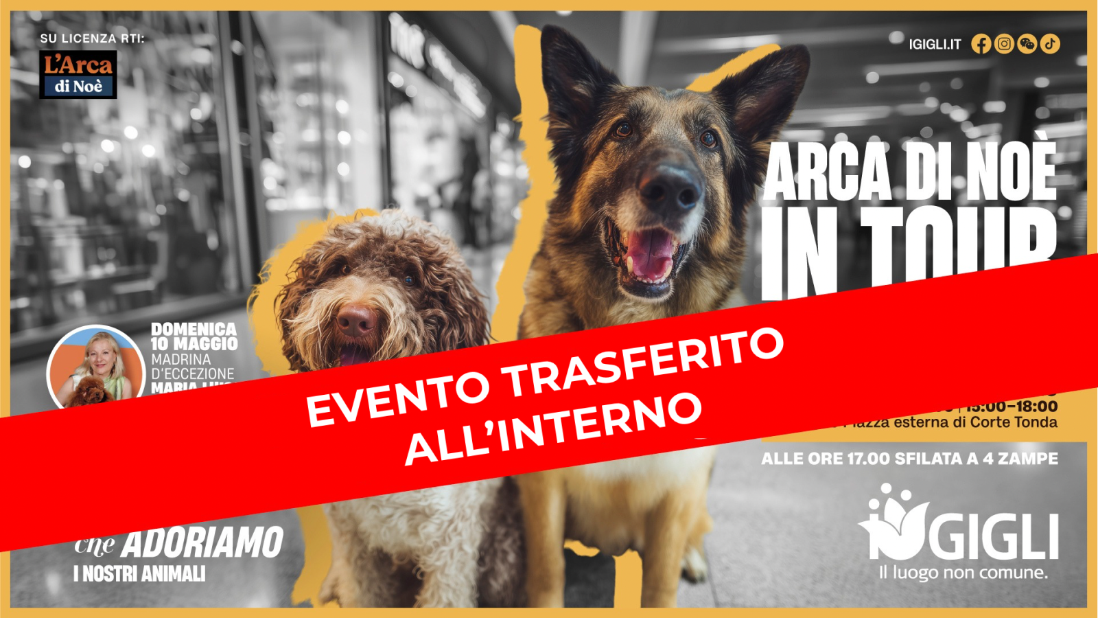 EVENTO TRASFERITO ALL’INTERNO